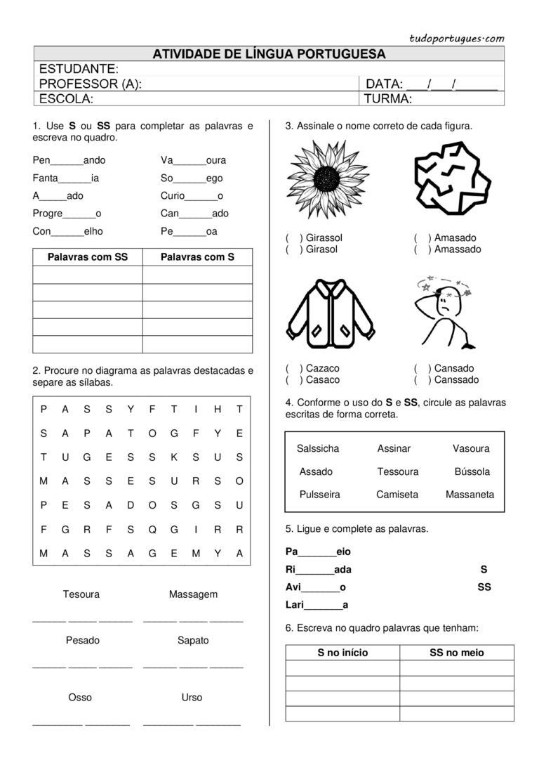 Atividades de Ortografia