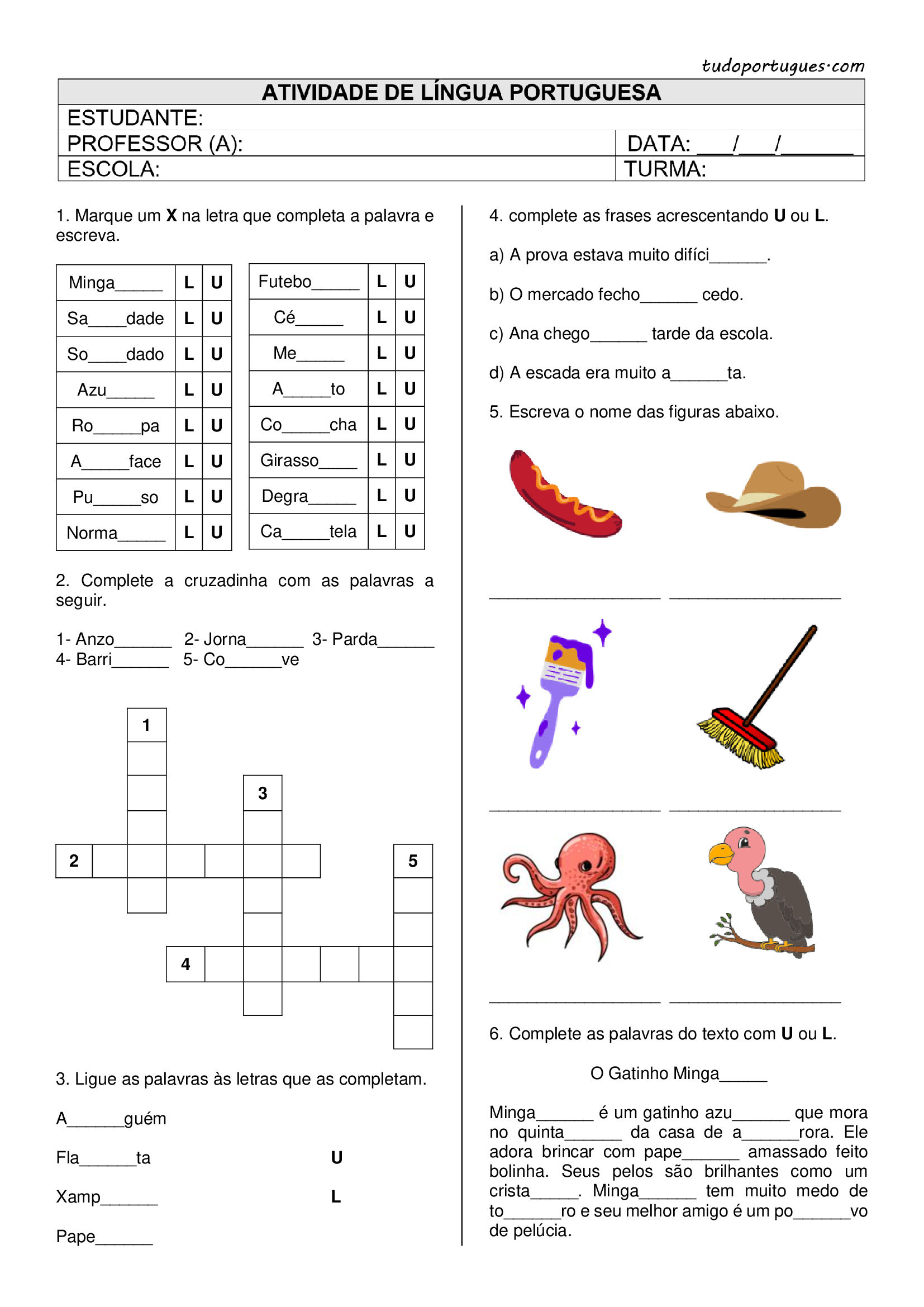 atividades de ortografia com m ou n para imprimir complete as palavras -  Didática