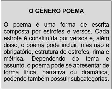 Atividade sobre o Gênero Poema 3 ano