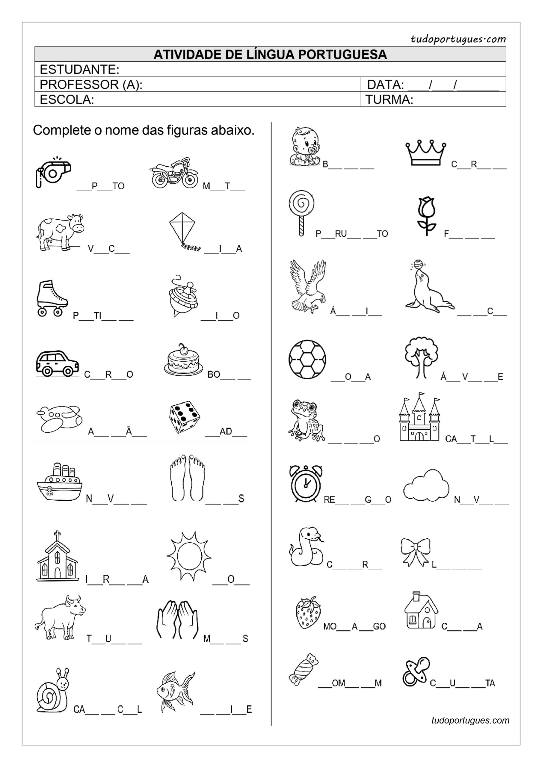 atividade de ortografia 2 ano