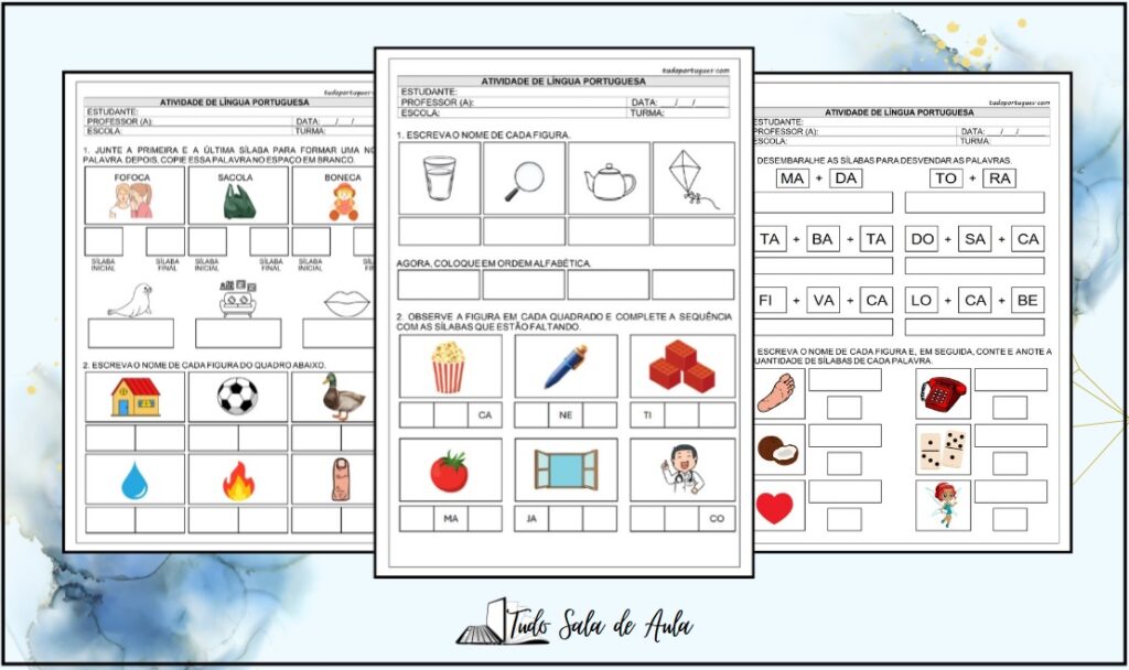Atividade de sílabas simples para imprimir